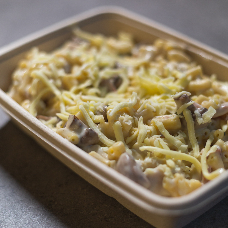 Creamy Chicken, Bacon & Mushroom Pasta Bake